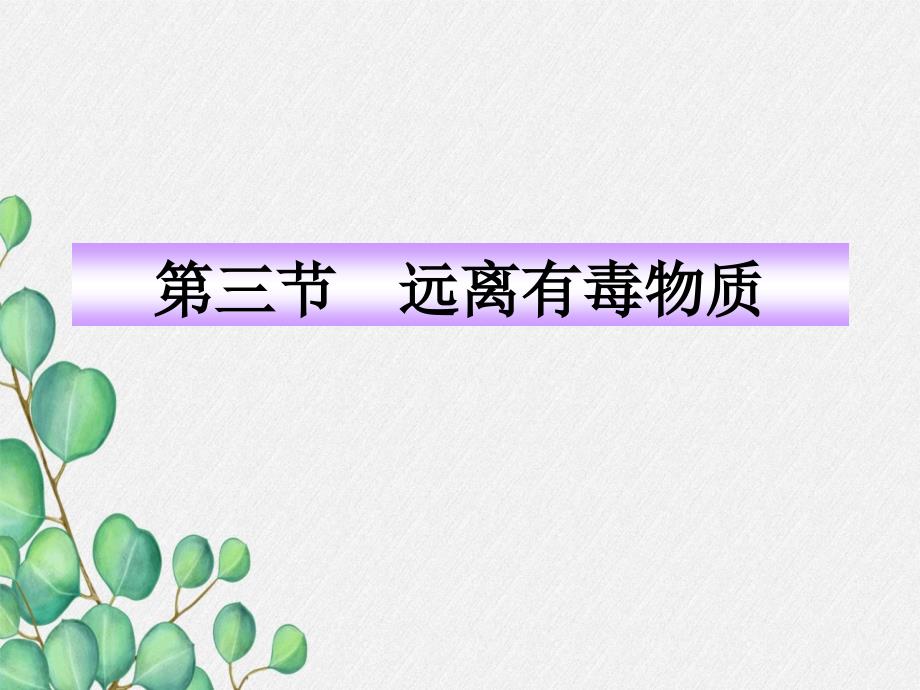 《远离有毒物质》课件(公开课)2022年鲁教版化学-1_第1页