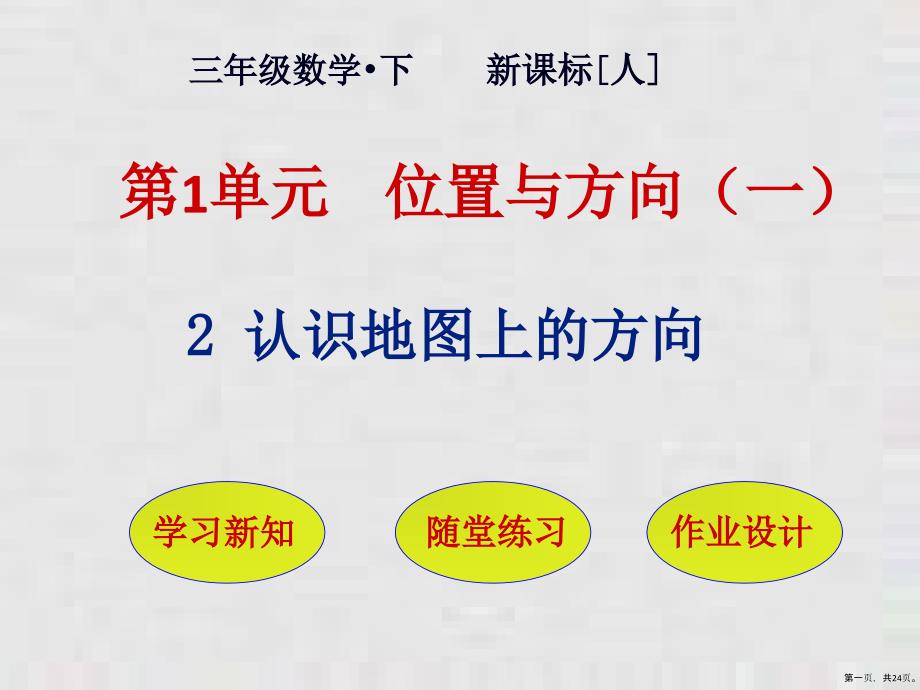 三年级下册课件认识地图上的方向人教版_第1页