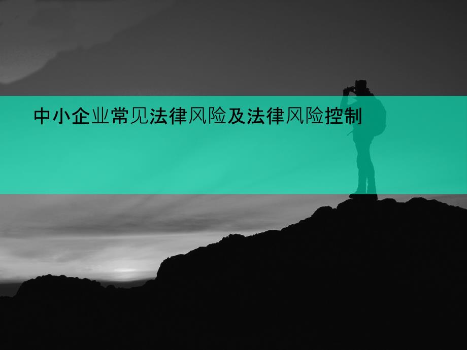 中小企业常见法律风险及法律风险控制课件_第1页