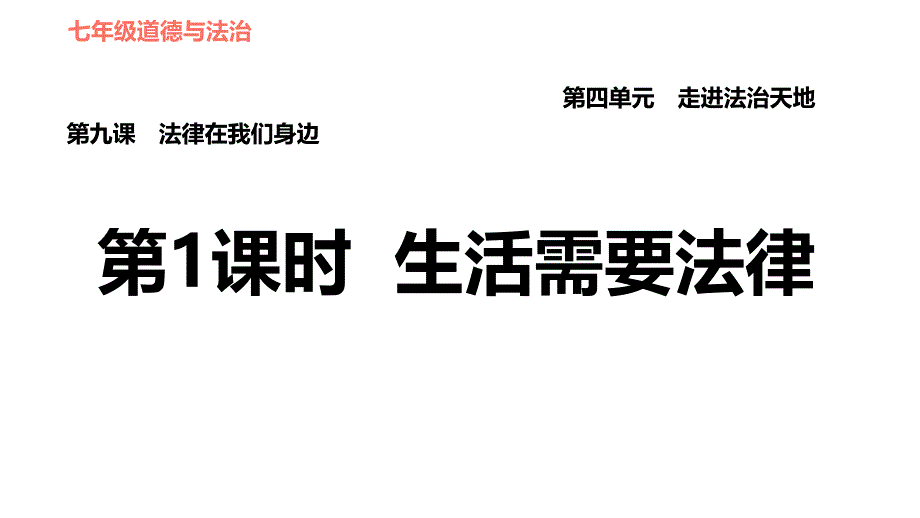 人教版七年级道德与法治下册生活需要法律复习完美版课件_第1页