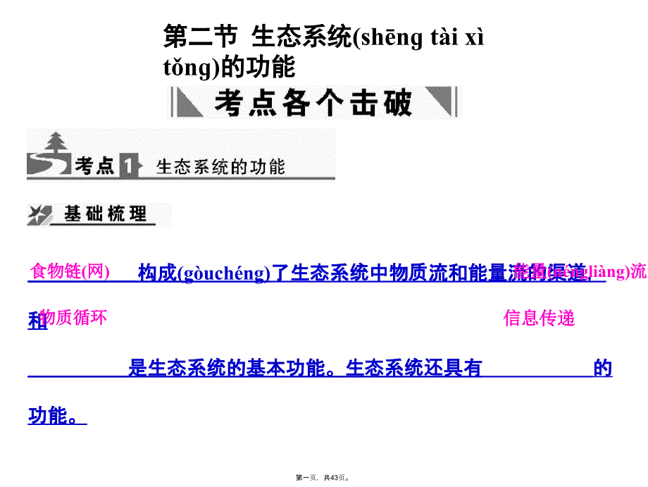 高考生物一轮复习-232生态系统的功能课件-中图版选修1_第1页