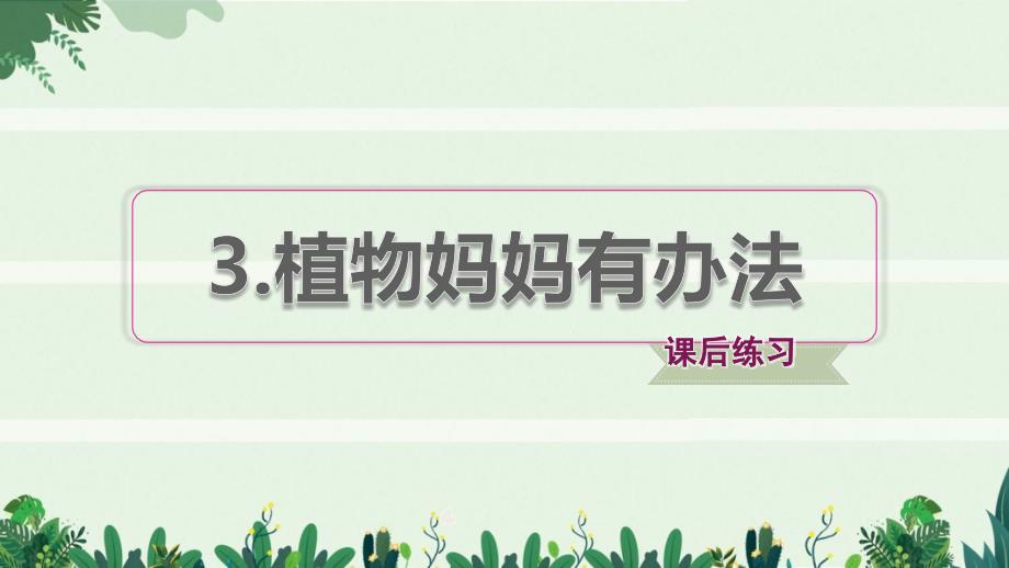 二年级语文上册课文13植物妈妈有办法习题课件1新_第1页