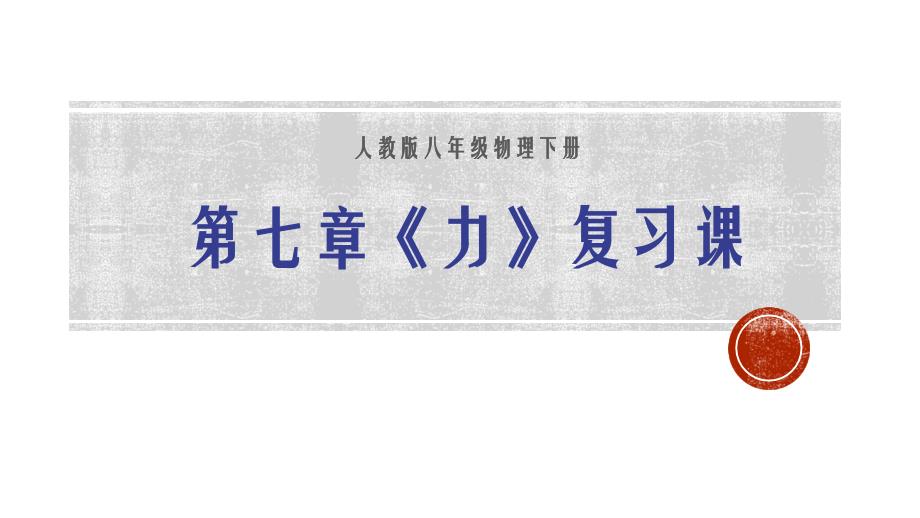 人教版八年级物理下册力复习课教学课件_第1页