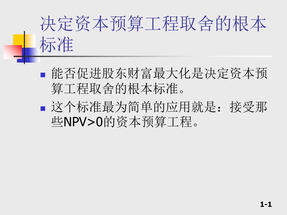 第十四部分资本预算项目取舍决策及其它_第1页