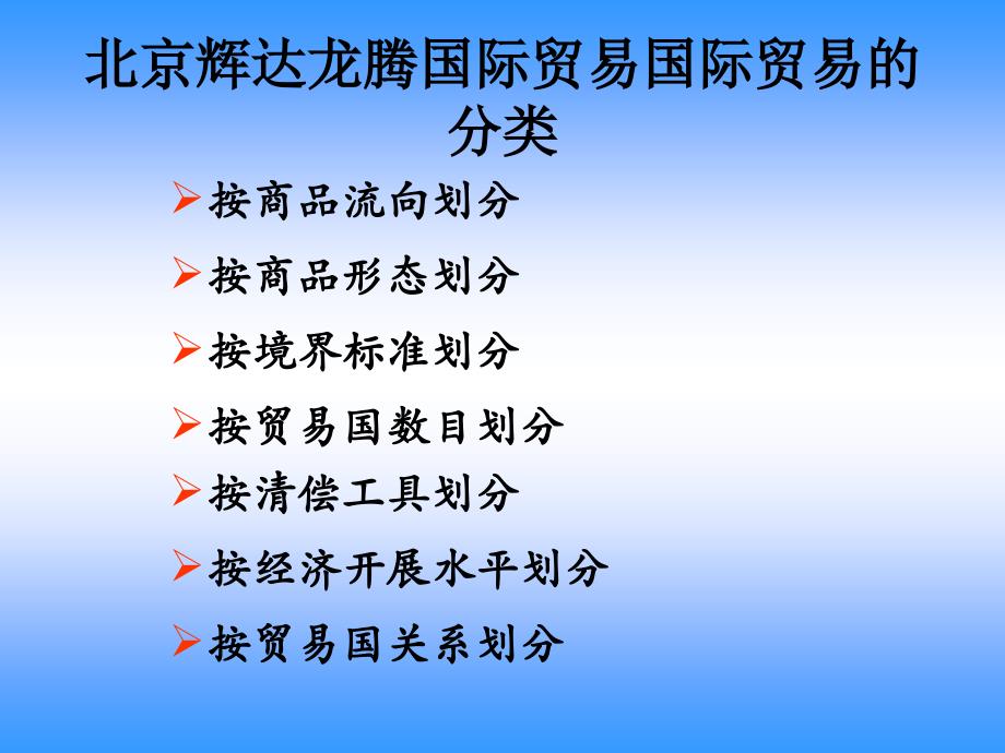 北京辉达龙腾国际贸易有限公司国际贸易教程_第1页