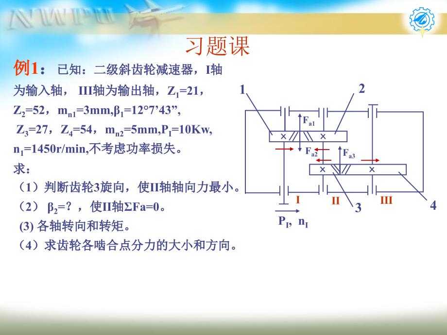 齿轮传动+蜗杆习题_第1页