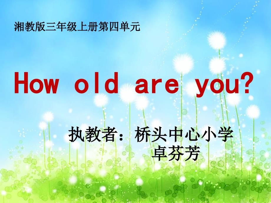 How_old_are_you课件卓芬芳_第1页