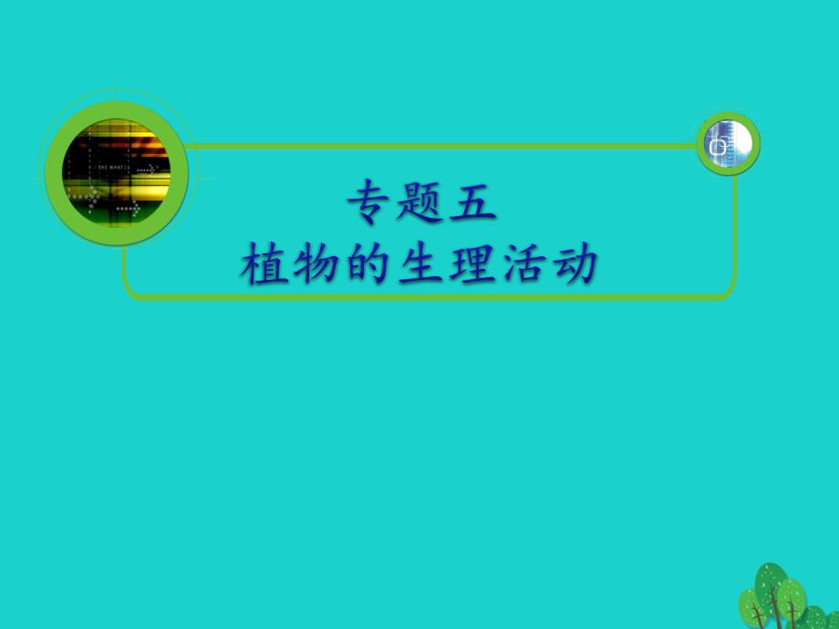 中考生物復(fù)習(xí) 專題五 植物的生理活動(dòng)教學(xué)課件_第1頁(yè)