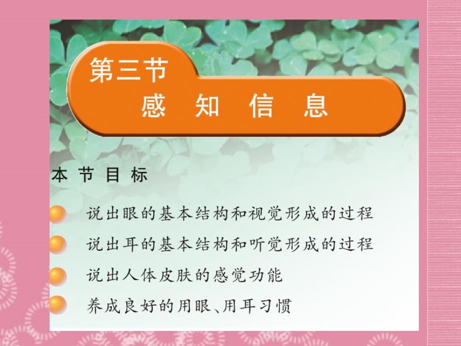 云南省祥云县禾甸中学七年级生物下册12-3 感知信息课件 苏教版_第1页