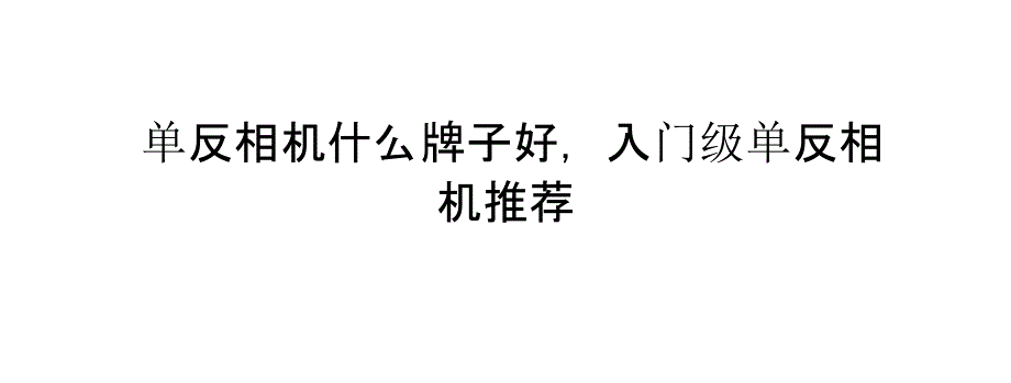 单反相机什么牌子好,入门级单反相机推荐_第1页