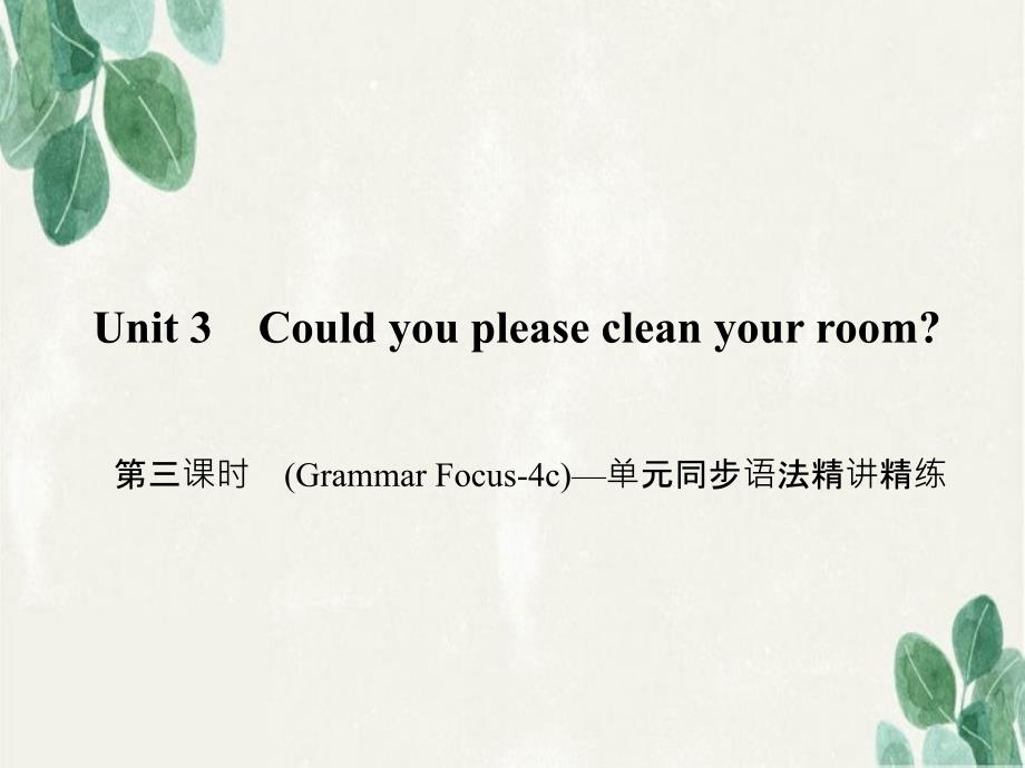 唐河县某中学八年级英语下册Unit3Couldyoupleasecleanyourroom第三课时课件_第1页