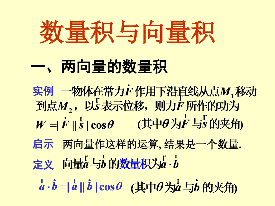 第七章 3数量积与向量积_第1页