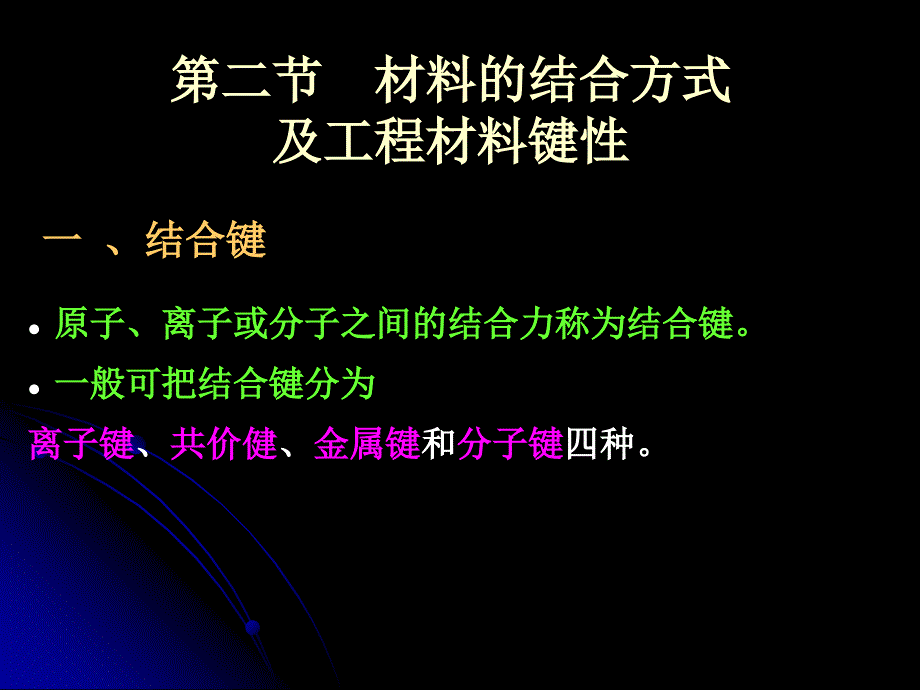 第二节,材料的结合方式_第1页