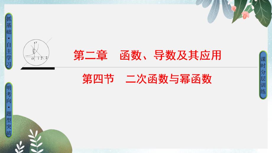 高考数学一轮复习第2章函数导数及其应用第4节二次函数与幂函数课件_第1页