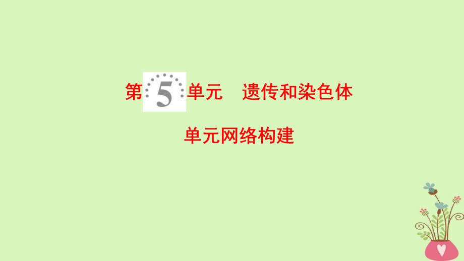 高考生物一轮复习第5单元遗传和染色体单元网络构建课件苏教版_第1页