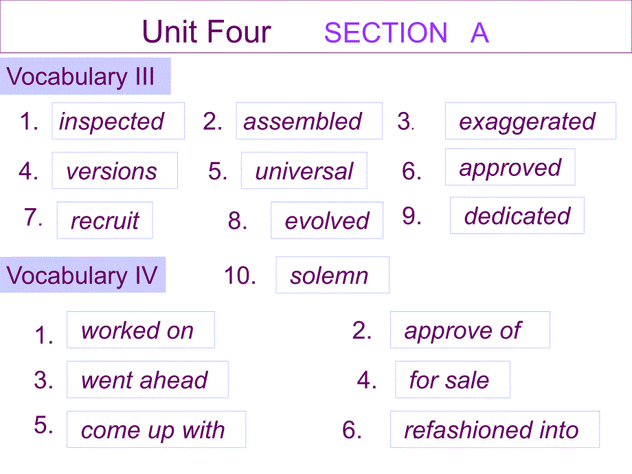 新视野课后答案unit 4 Exercise_第1页