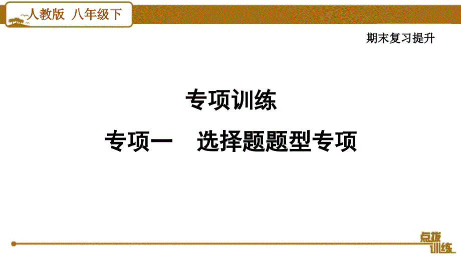 最新人教版八年级下册历史期末复习专项一----选择题题型专项课件_第1页