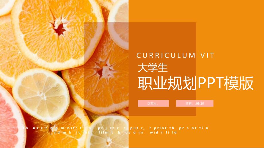 精致清新大学生职业规划经典创意高端课件模版_第1页