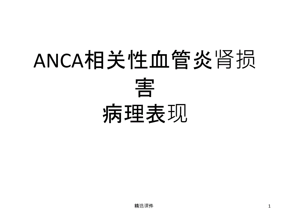 ANCA相关性血管炎肾损害病理表现_第1页