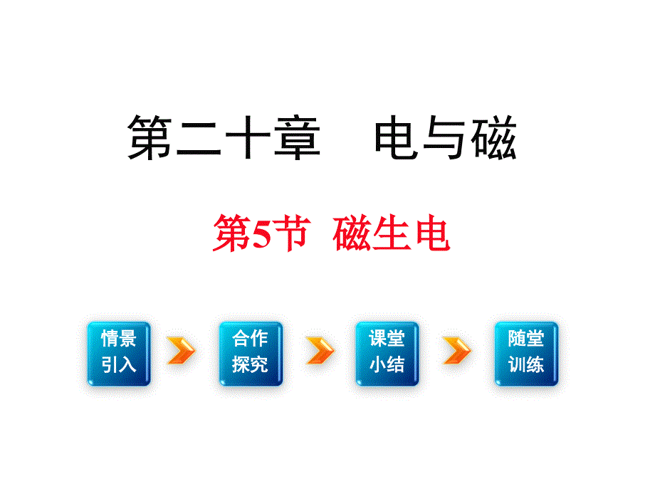 新版人教物理初三九年级教学课件第二十章-电与磁第5节---磁生电_第1页