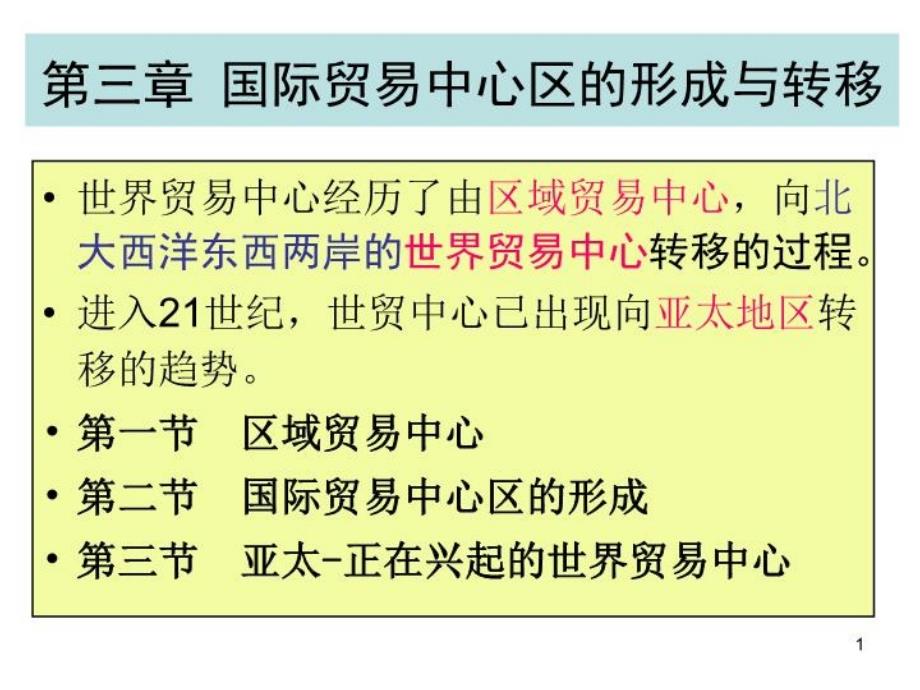 国际贸易地理第3章国际贸易中心区的形成与转移课件_第1页