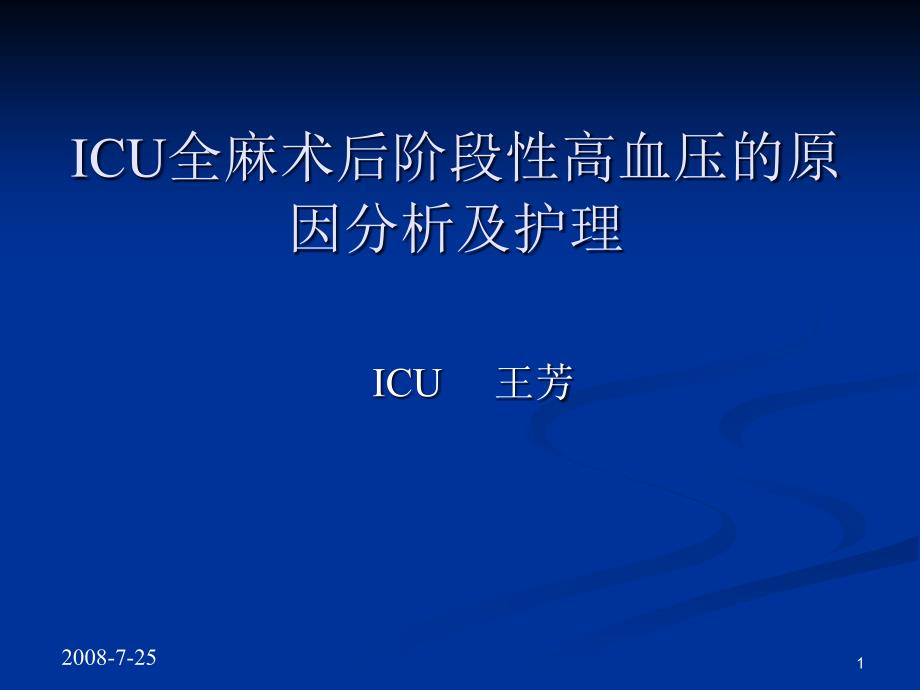 ICU全麻术后阶段性高血压的原因课件_第1页